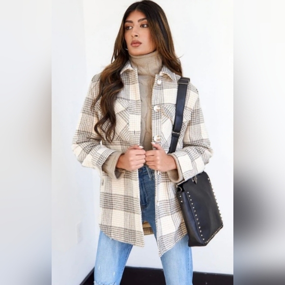 NWOT, Ellison Plai Shacket Med - Picture 7 of 8